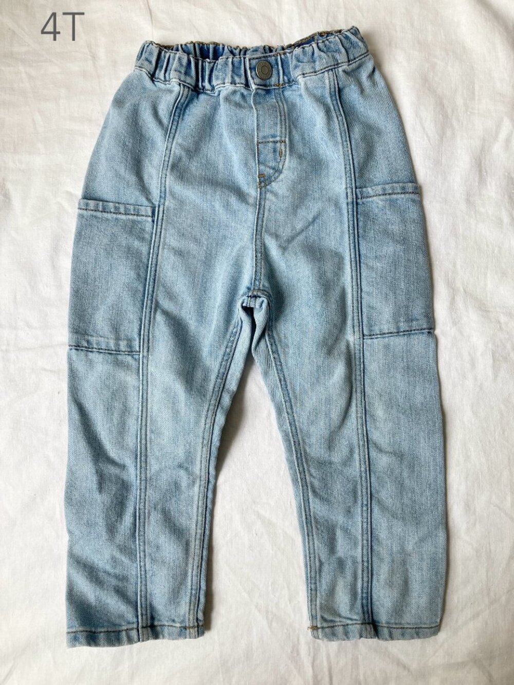 💙2/$25 H&M 4T Toddler Denim Loose Fit Barrel Denim Jeans Blue Fall Neutral